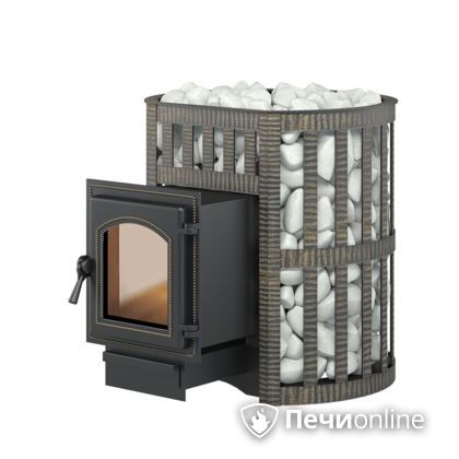 Дровяная банная печь Везувий Легенда Ковка 16 (270) чугун в Анапе